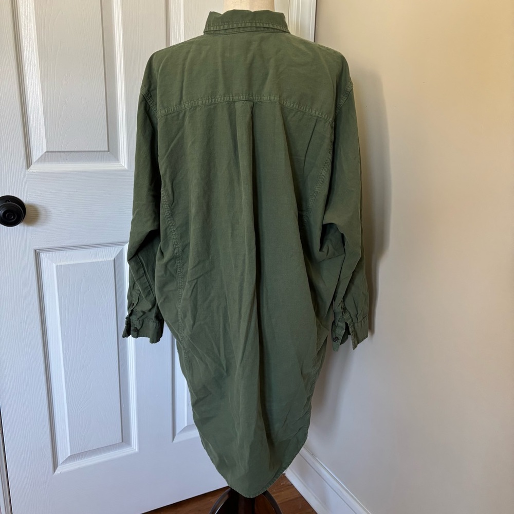Universal Threads Green Button Down Shirt Dress Xl - image 5